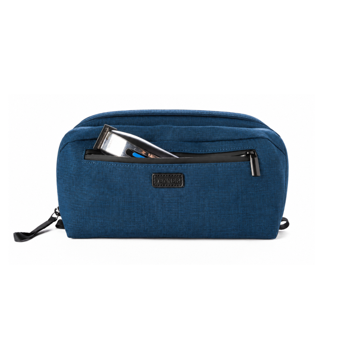 Bolsillo exterior del neceser de viaje Venner azul marino #Color_Azul marino
