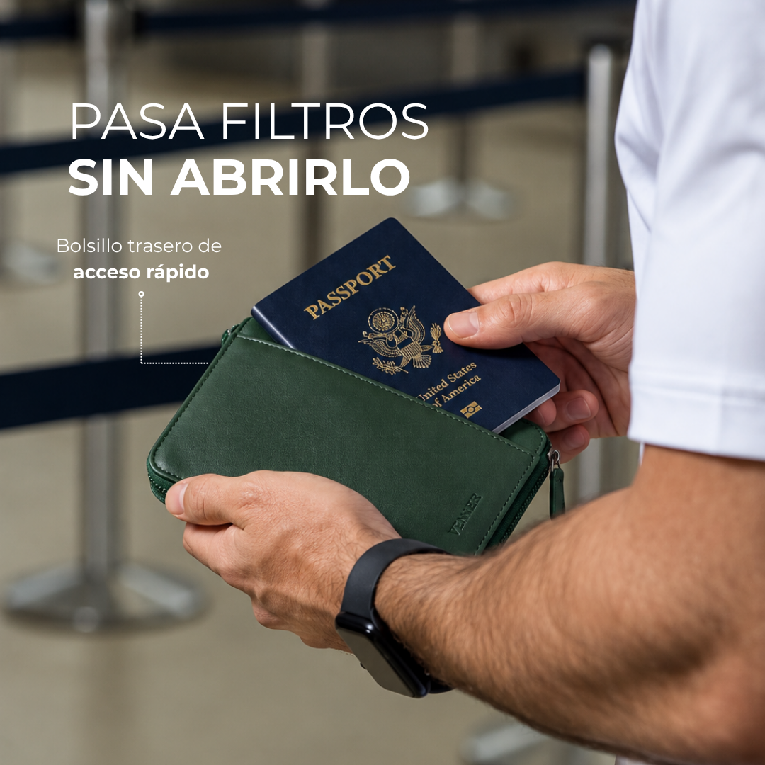 Bolsillo trasero de acceso rápido del porta pasaportes Venner verde alpine #Color_Alpine Green