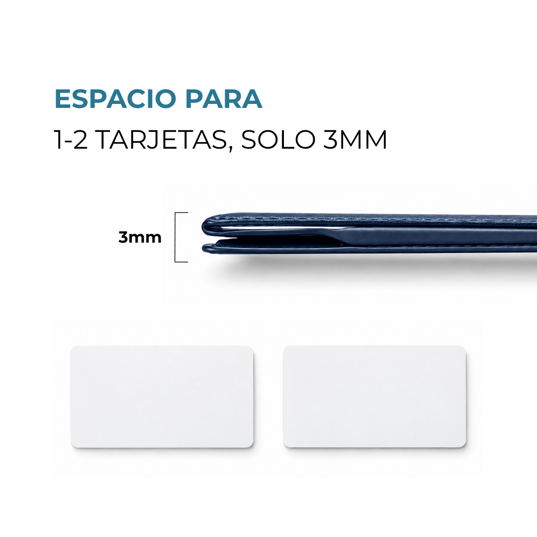 Cartera MagStand Venner azul marino de solo 3 mm con espacio para 1 o 2 tarjetas #Color_Azul Marino