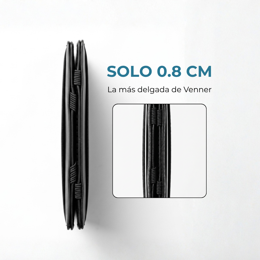 Cartera Venner café oscuro de solo 0.8 cm de grosor #Color_Negro