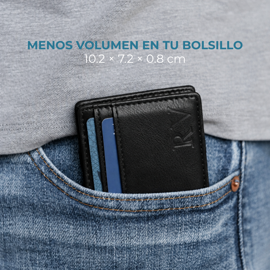 Cartera Venner negra de 10.2 x 7.2 x 0.8 cm en el bolsillo del pantalón #Color_Negro