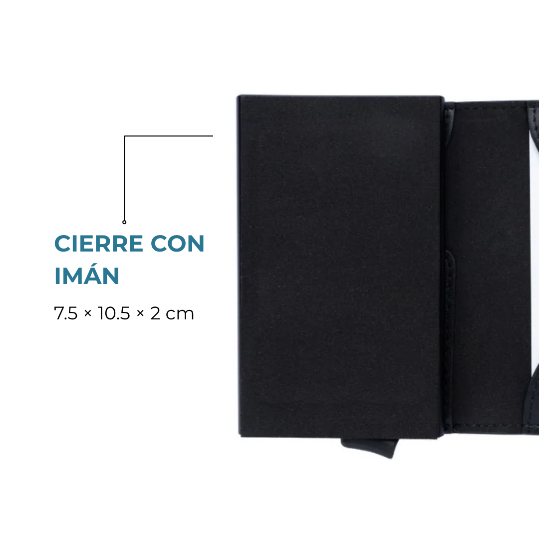 Cartera Venner Switch Wallet negra de 7.5 x 10.5 x 2 cm con cierre de imán #Color_Negro