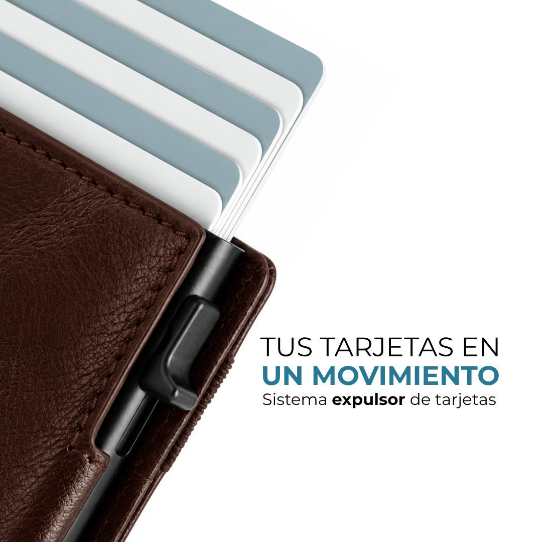 Sistema expulsor de tarjetas de la cartera Venner café oscuro #Color_Café Oscuro