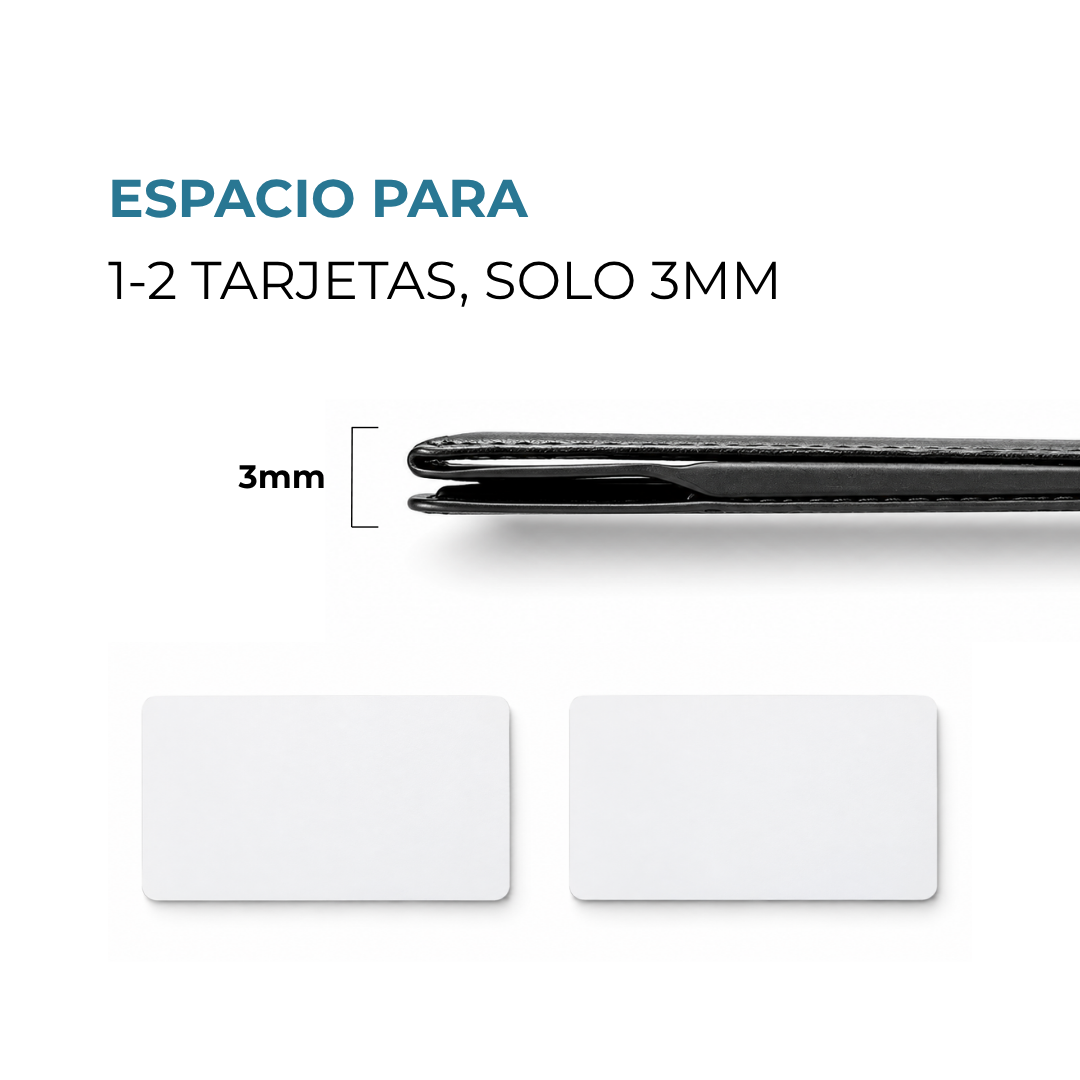 Cartera MagStand Venner negra de solo 3 mm con espacio para 1 o 2 tarjetas #Color_Negro