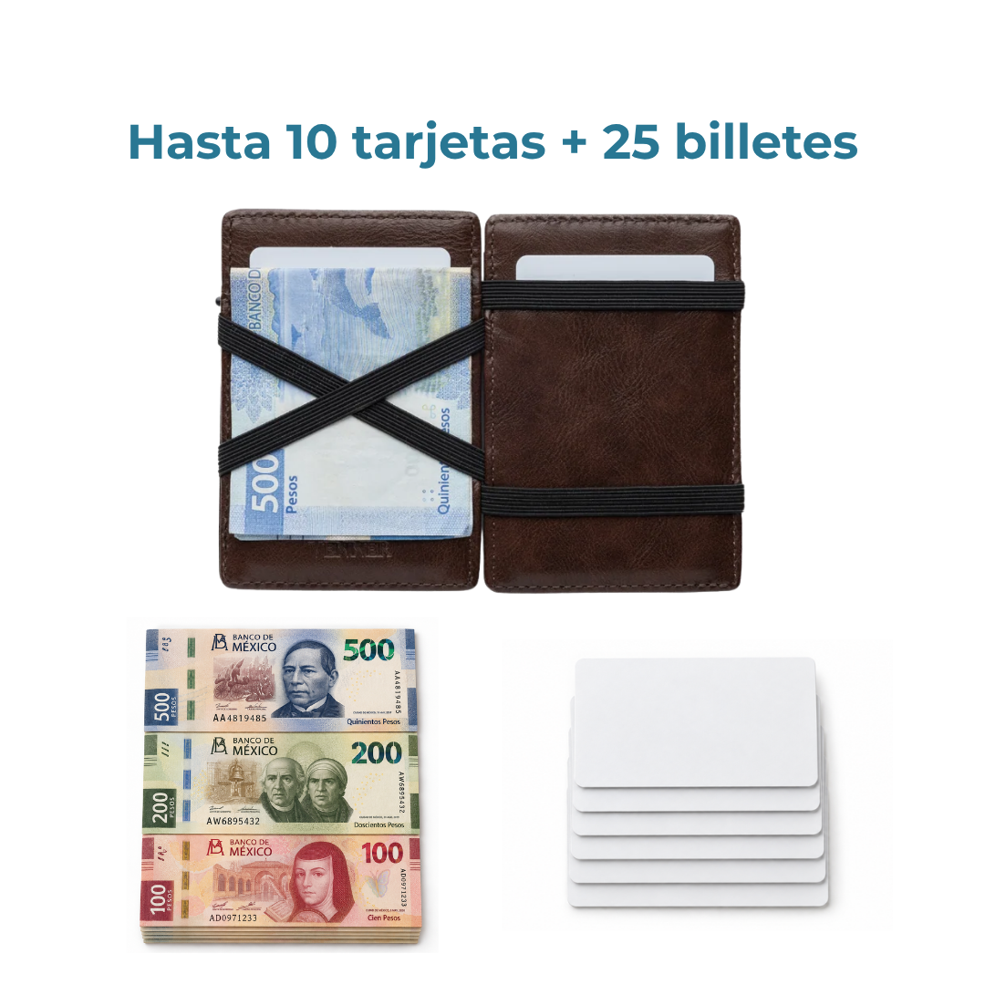 Cartera Venner café oscuro con capacidad para 10 tarjetas y 25 billetes #Color_Café Oscuro