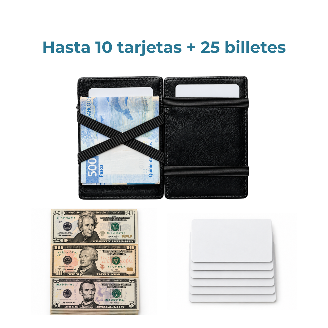 Cartera Venner café oscuro con capacidad para 10 tarjetas y 25 billetes #Color_Negro