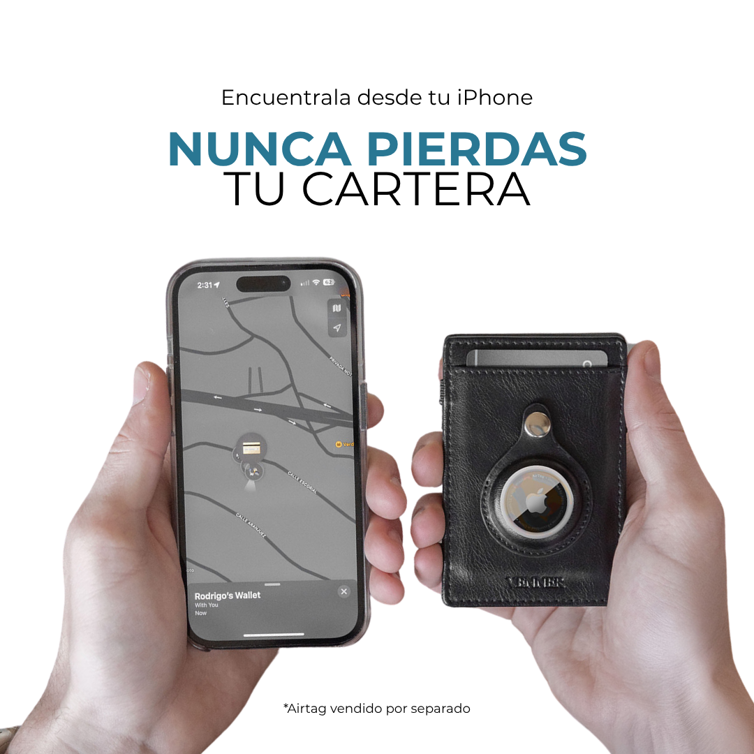 Cartera Venner Track Wallet negra que se localiza desde el iPhone #Color_Negro