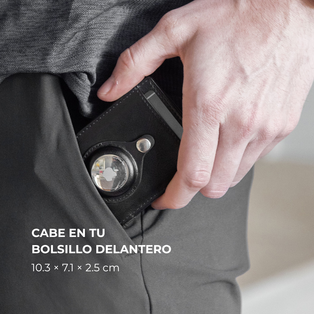 Cartera Venner Track Wallet negra de 10.3 x 7.1 x 2.5 cm en el bolsillo delantero #Color_Negro
