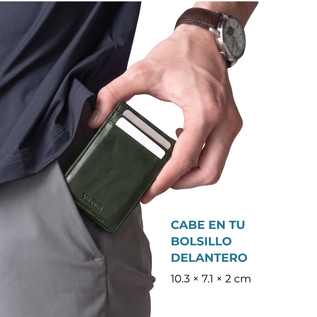 Cartera Venner verde alpine de 10.3 x 7.1 x 2 cm en el bolsillo delantero #Color_Alpine Green