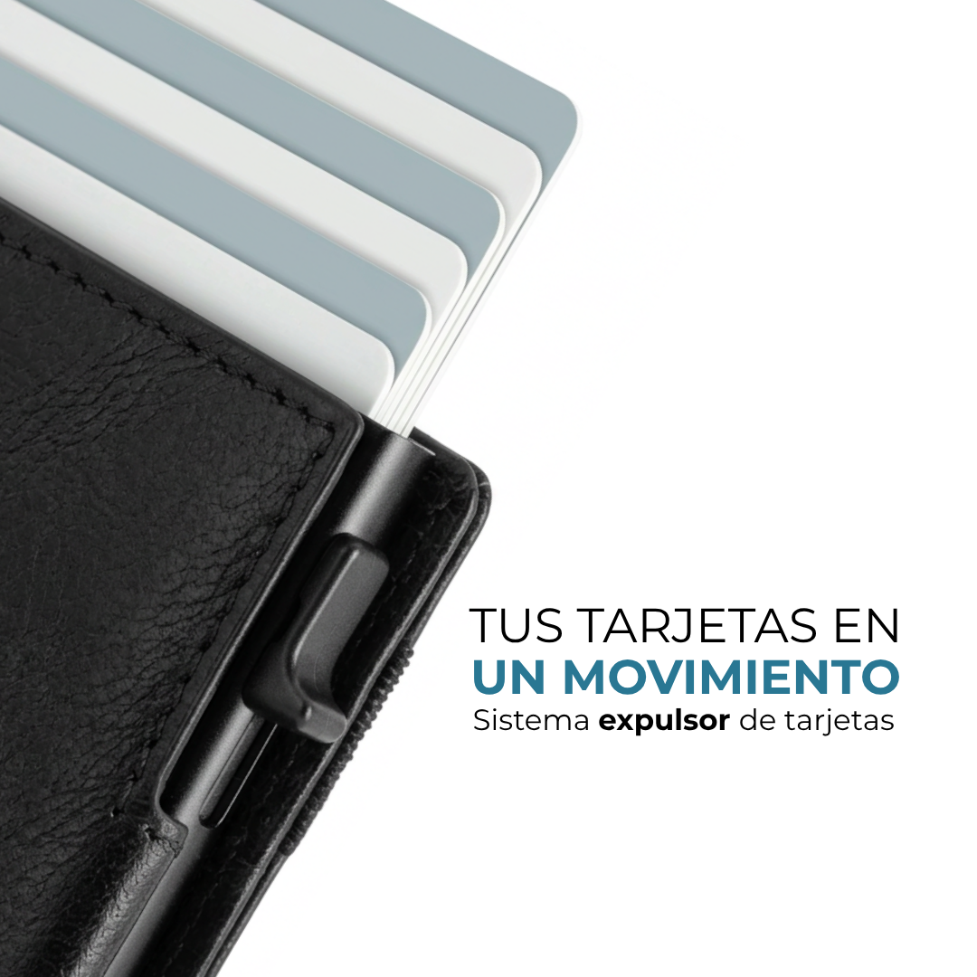Sistema expulsor de tarjetas de la cartera Venner negra #Color_Negro