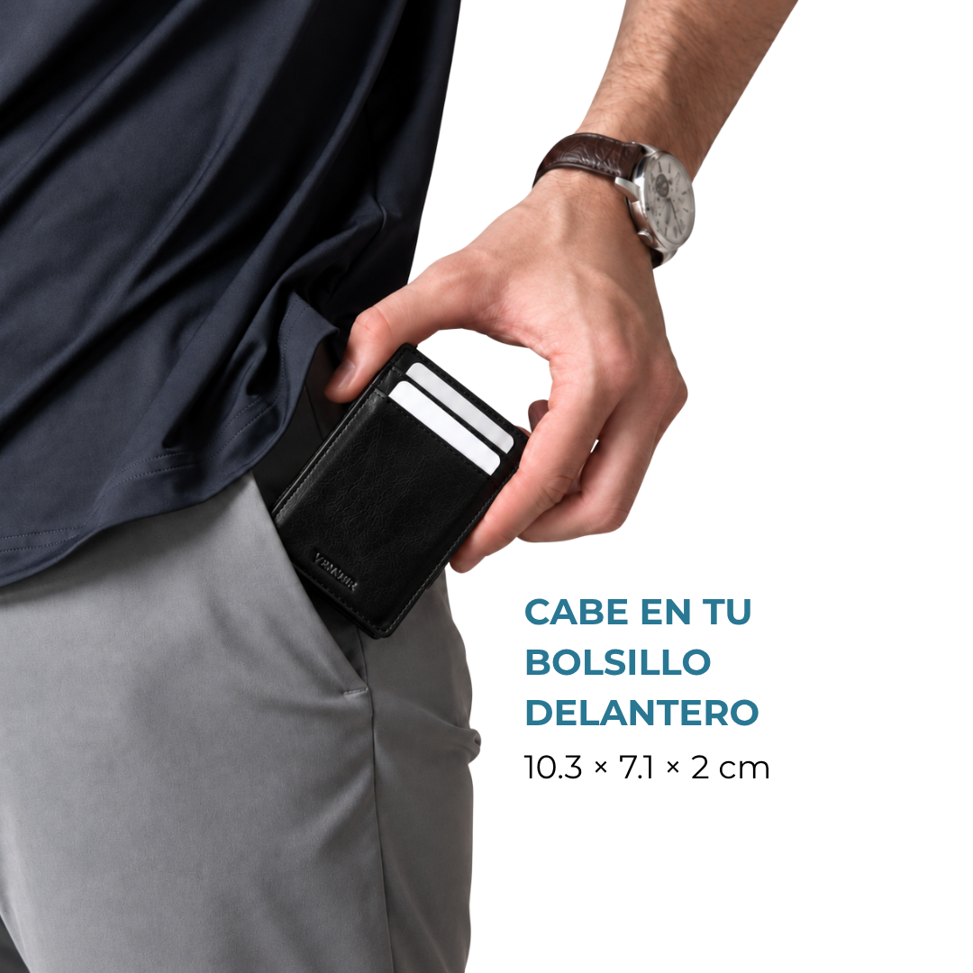 Cartera Venner negra de 10.3 x 7.1 x 2 cm en el bolsillo delantero #Color_Negro