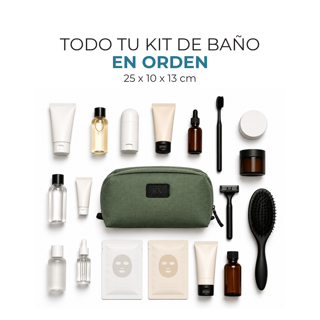 Neceser Venner verde alpine de 25 x 10 x 13 cm con todo el kit de baño #Color_Alpine Green